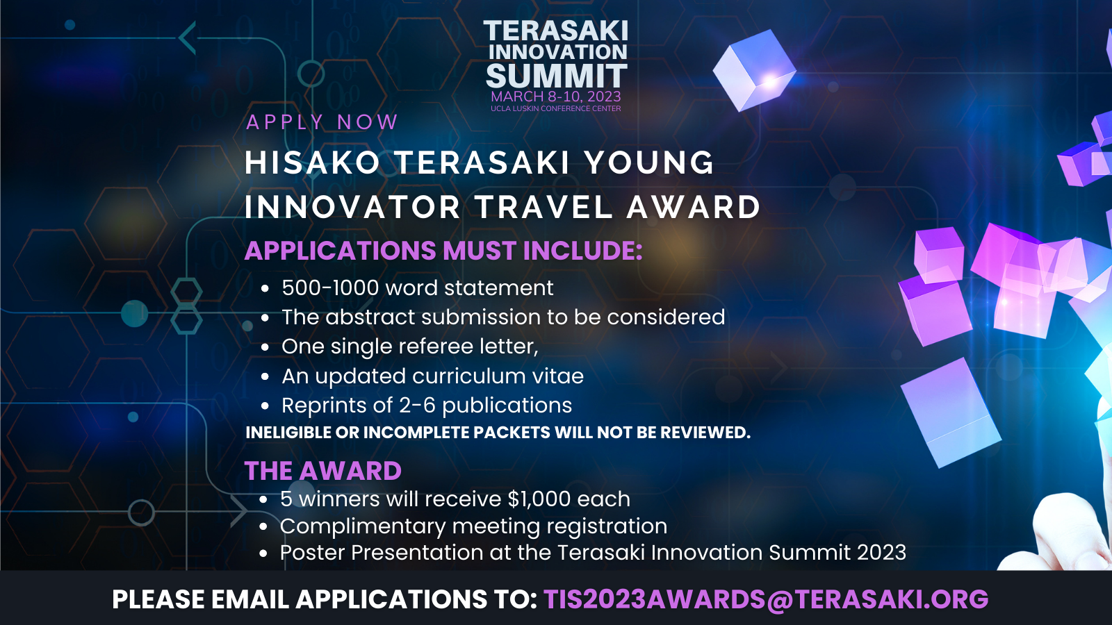 Hisako Terasaki young innovator travel award nomination instruction